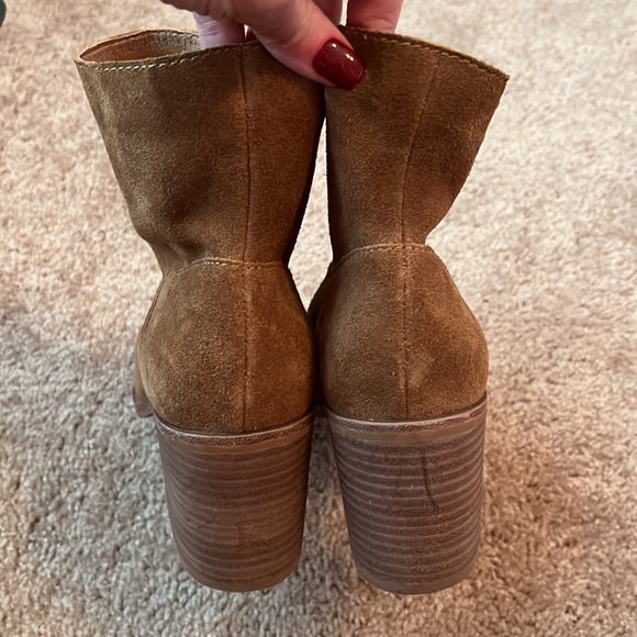 Lucky Suede Peep Toe Booties - Picture 3 of 7